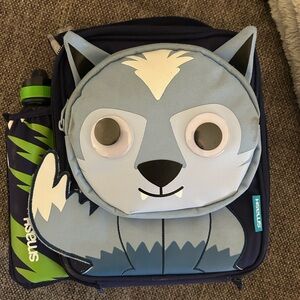Smash Wolf Lunch Bag with Water Bottle